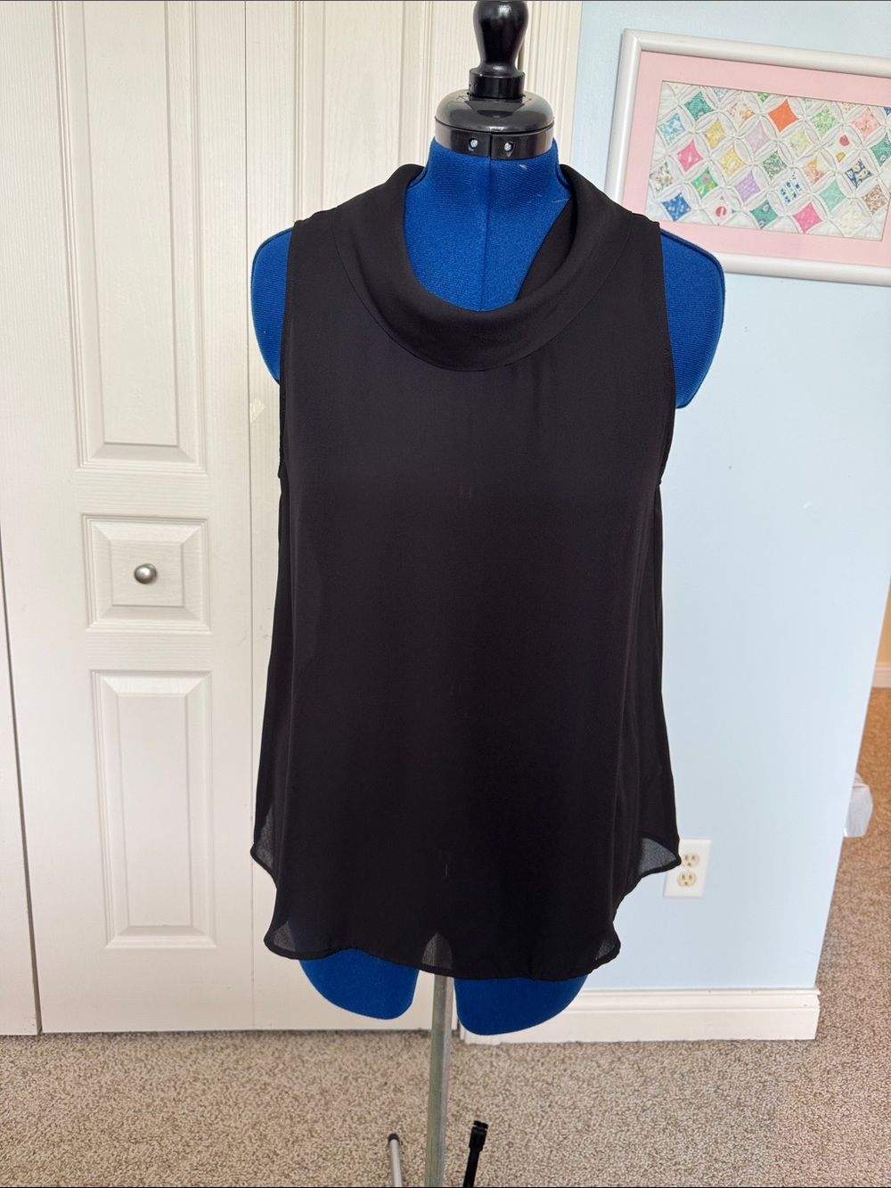 Beacon Black Sleeveless Cowl-Neck Camisole